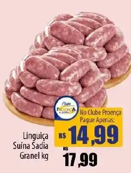 Proença Supermercados Linguiça Suína Sadia oferta