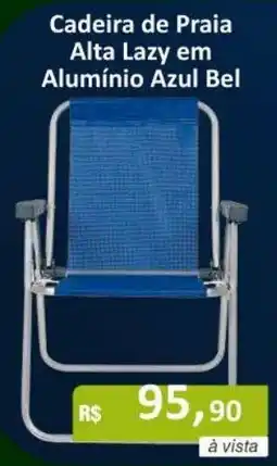 Copercana Cadeira de Praia Alta Lazy em Alumínio Azul Bel oferta
