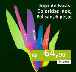 Copercana Jogo de Facas Coloridas Inox, Palisad, 6 peças oferta