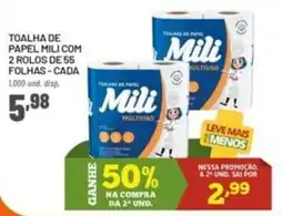 Cooper toalha de papel mili com 2 rolos de 55 folhas - cada oferta