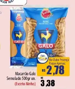 Proença Supermercados Macarrão galo semolado oferta