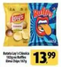 Coelho Diniz Batata Lay's Clássica ou Ruffles oferta