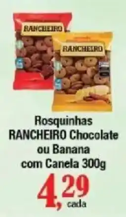 Supermercados Unidos Rosquinhas rancheiro chocolate ou banana oferta
