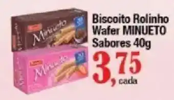 Supermercados Unidos Biscoito Rolinho Wafer MINUETO oferta