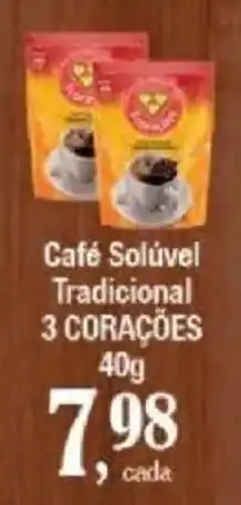 Supermercados Unidos Café Solúvel Tradicional 3 Corações oferta