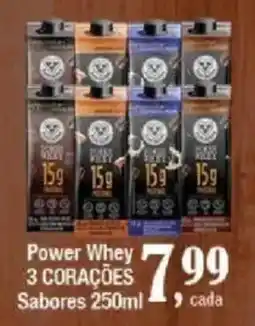 Supermercados Unidos Power Whey 3 corações oferta