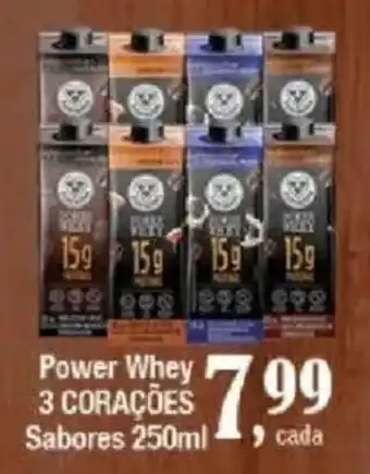 Supermercados Unidos Power Whey 3 corações oferta