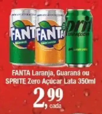 Supermercados Unidos fanta laranja, guaraná ou sprite zero açúcar oferta