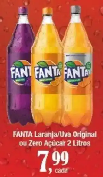 Supermercados Unidos fanta laranja/ uva original ou zero açúcar oferta