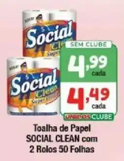 Supermercados Unidos Toalha de Papel Social Clean oferta