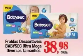 Supermercados Unidos Fraldas Descartáveis Babysec Ultra Mega oferta