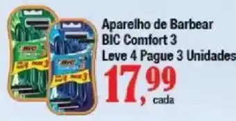 Supermercados Unidos Aparelho de Barbear BIC Comfort 3 oferta