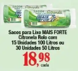 Supermercados Unidos Sacos para Lixo Mais Forte Citronela Rolo oferta