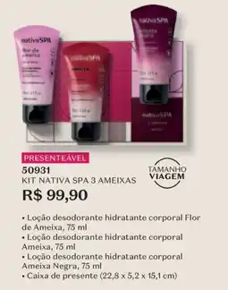 O Boticário Kit nativa spa 3 ameixas oferta