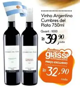 Giassi Supermercados Vinho Argentino Cumbres del Plata oferta