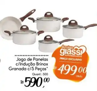 Giassi Supermercados Jogo de Panelas c/Indução Brinox Granada c/5 Peças oferta