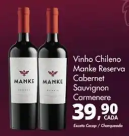 Delta Supermercados vinho chileno manke reserva cabernet sauvignon carmenere oferta
