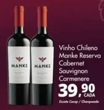 Vinho chileno manke reserva cabernet sauvignon carmenere
