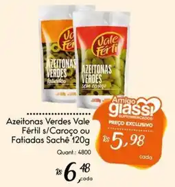 Giassi Supermercados Azeitonas Verdes Vale Férttil s/Caroço ou Fatiadas oferta