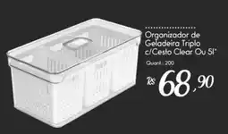 Giassi Supermercados Organizador de Geladeira Triplo c/Cesto Clear Ou 5l oferta