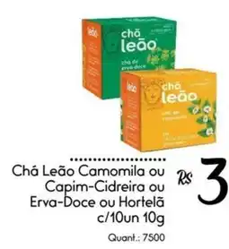 Giassi Supermercados Chá Leão Camomila ou Capim-Cidreira ou Erva-Doce ou Hortelã oferta