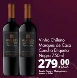 Delta Supermercados Vinho Chileno Marques de Casa Concha Etiqueta Negra oferta