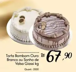 Giassi Supermercados Torta Bombom Ouro Branco ou Sonho de Valsa Giassi oferta