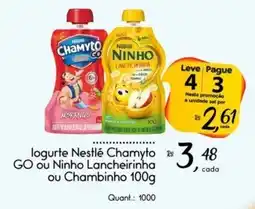 Giassi Supermercados logurte nestlé chamyto go ou ninho lancheirinha ou chambinho oferta