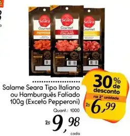 Giassi Supermercados Salame Seara Tipo Italiano ou Hamburguês Fatiado oferta