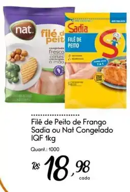 Giassi Supermercados Filé de Peito de Frango Sadia ou Nat Congelado oferta