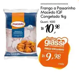 Giassi Supermercados Frango a Passarinho Macedo IQF oferta