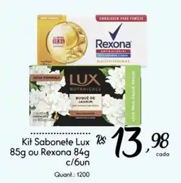 Giassi Supermercados kit sabonete lux 85g ou rexona 84g oferta