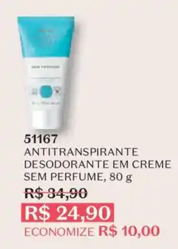O Boticário antitranspirante desodorante em creme sem perfume oferta
