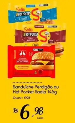Giassi Supermercados Sanduíche Perdigão ou Hot Pocket Sadia oferta