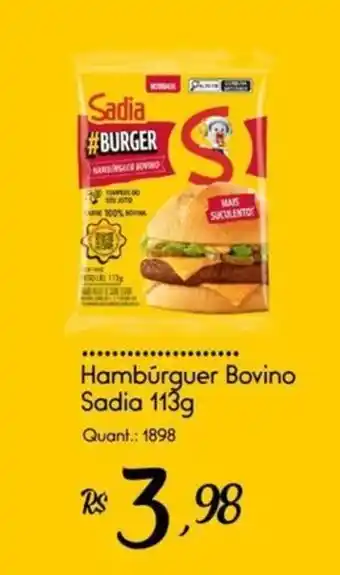 Giassi Supermercados Hambúrguer Bovino Sadia oferta