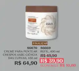 O Boticário Creme para pentear crespos 4abc ciência das curvas oferta