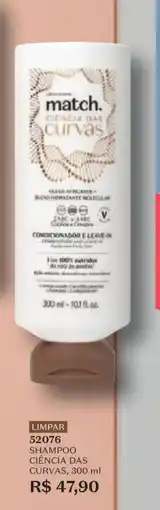 O Boticário Shampoo ciência das curvas oferta