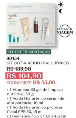 O Boticário kit botik ácido hialurônico oferta