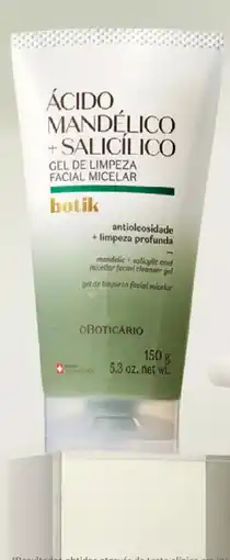 O Boticário ácido mandélico + salicílico gel de limpeza facial micelar oferta