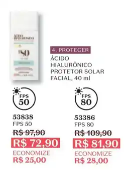 O Boticário Ácido hialurônico protetor solar facial FPS 50 oferta