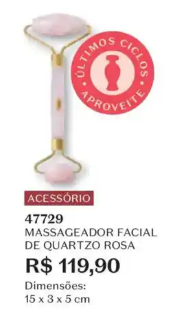 O Boticário massageador facial de quartzo rosa oferta