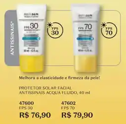 O Boticário Protetor solar facial antissinais acqua fluido oferta