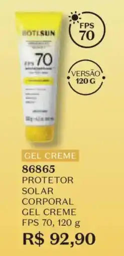 O Boticário protetor solar corporal gel creme oferta