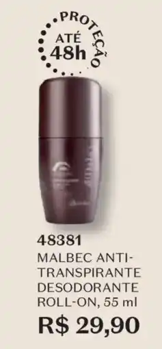 O Boticário Malbec anti-transpirante desodorante roll-on oferta