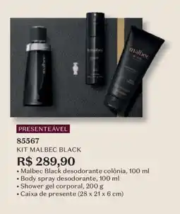 O Boticário Kit malbec black oferta