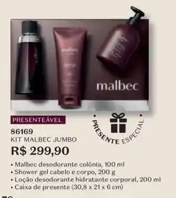 O Boticário kit malbec jumbo oferta