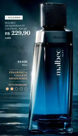O Boticário malbec desodorante colônia oferta