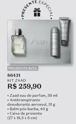 O Boticário kit zaad oferta