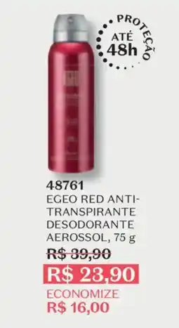 O Boticário Egeo red anti-transpirante desodorante aerossol oferta