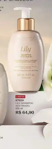 O Boticário lily shampoo acetinado oferta